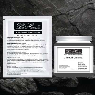 Lamarinere Black Diamond Pedicure Kit (Pack of 10pcs) + 1pcs Black Diamond Scrub